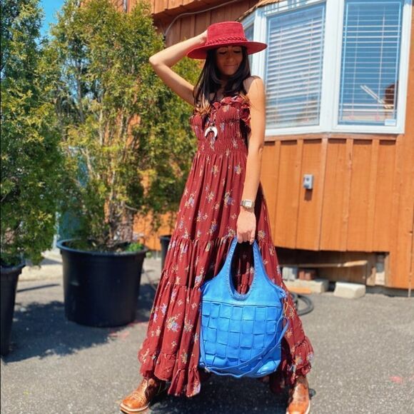 FREE PEOPLE CLOUD NINE MAXI DRESS IN WINE SIZE XS - Picture 7 of 12